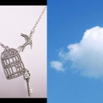 Bird, cage and sky