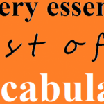 essential list of vocabulary