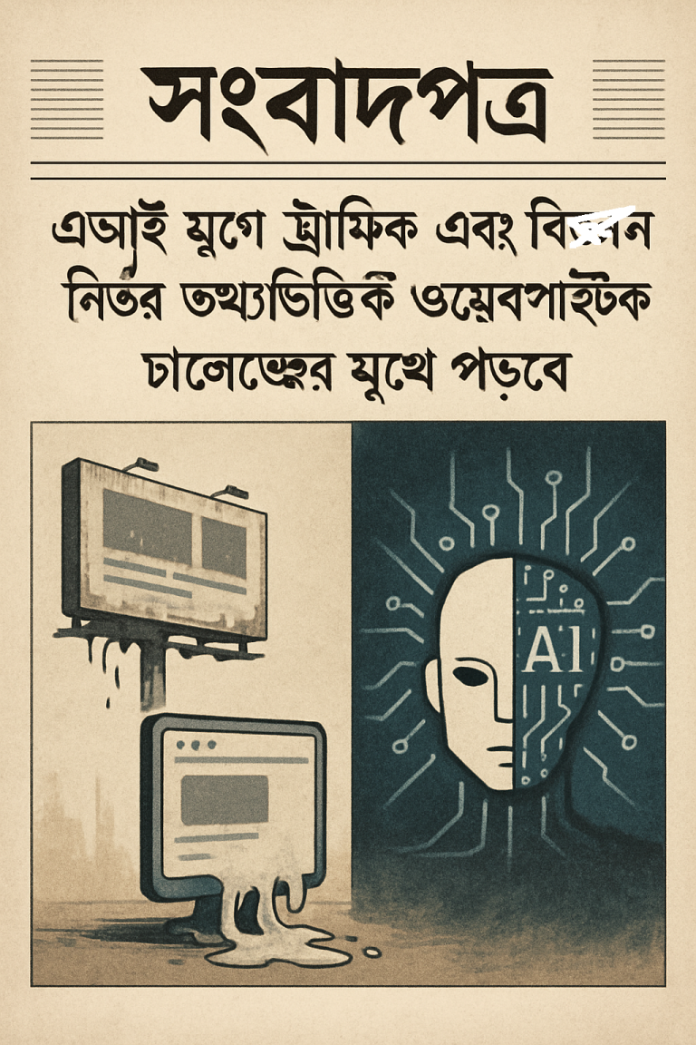 এআই যুগে ট্রাফিক এবং বিজ্ঞাপন নির্ভর তথ্যভিত্তিক ওয়েবসাইটগুলো চ্যালেঞ্জের মুখে পড়বে