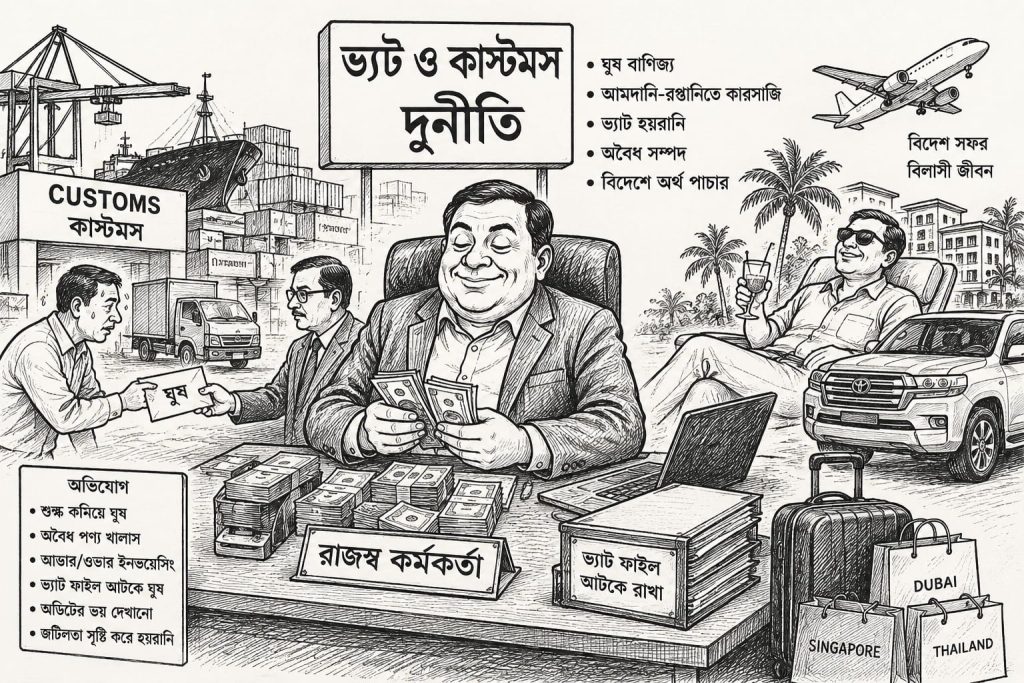 দুর্নীতিবাজ ১০০ কাস্টমস্ কর্মকর্তা
